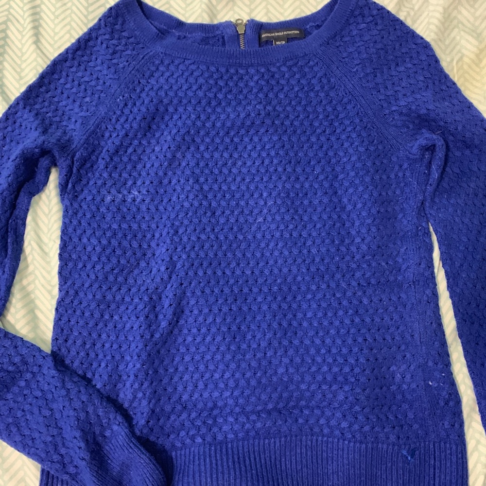 Blue American Eagle Knot Sweater